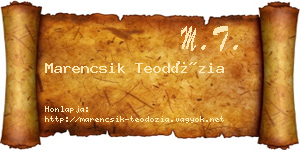 Marencsik Teodózia névjegykártya